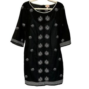 Plenty by Tracy Reese‎ Shift Dress Size 6 Black White Aqua